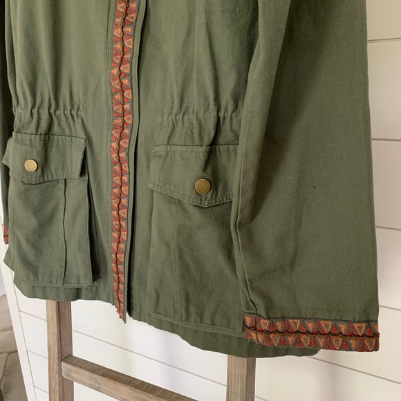 Miss Me Olive Green Hooded Utility Jacket, Size Small - Picture 7 of 16